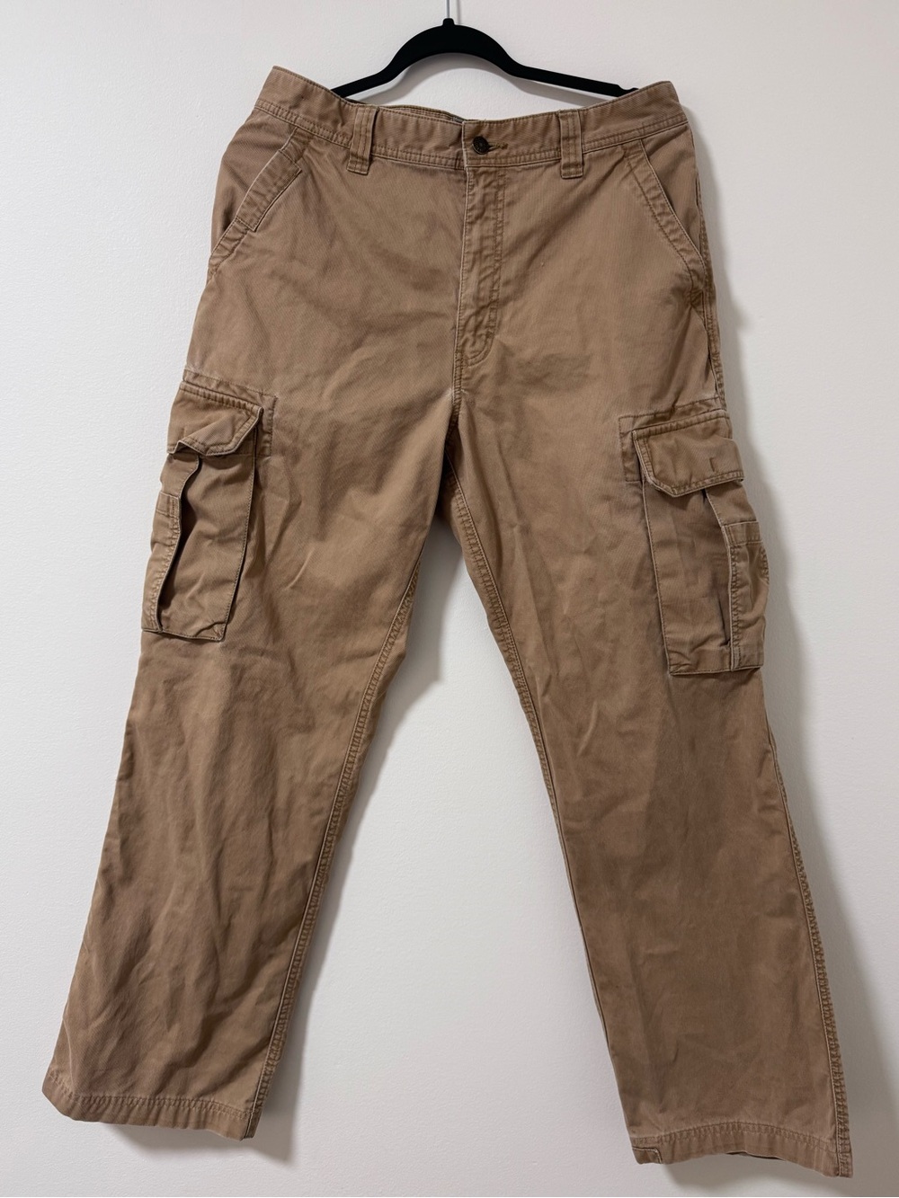 VTG 2004 Tommy Hilfiger Red Label Cargo Pants Corduroy Twill Khaki Tan 32x34 Y2K